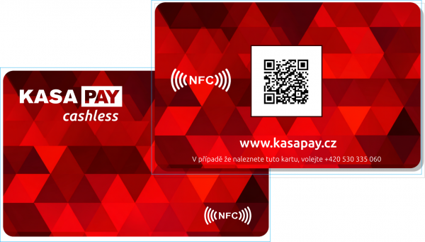 RFID - NFC karta s QR kódem KASA PAY (Cashless)