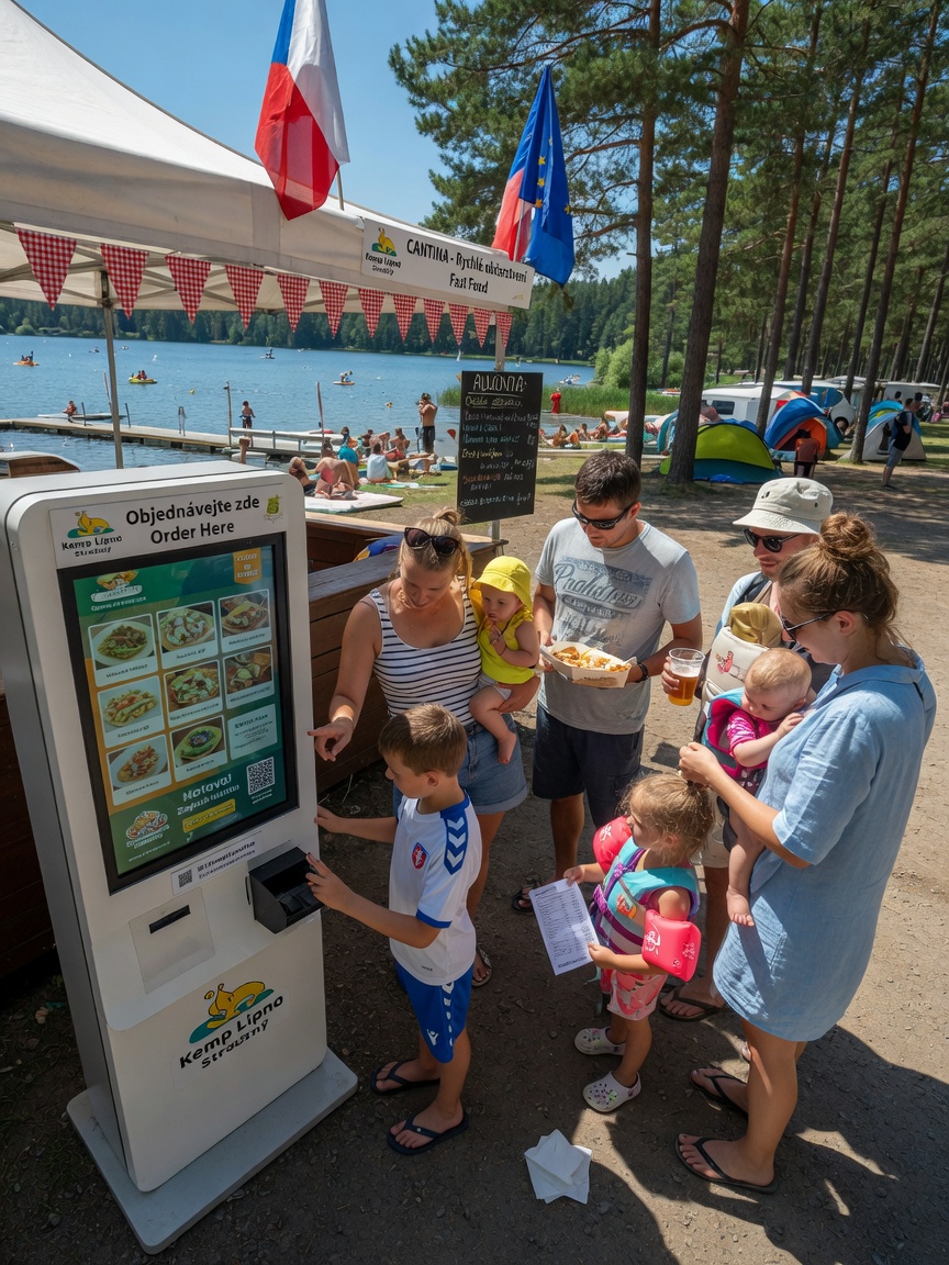 KASA FIK kiosk v kempu