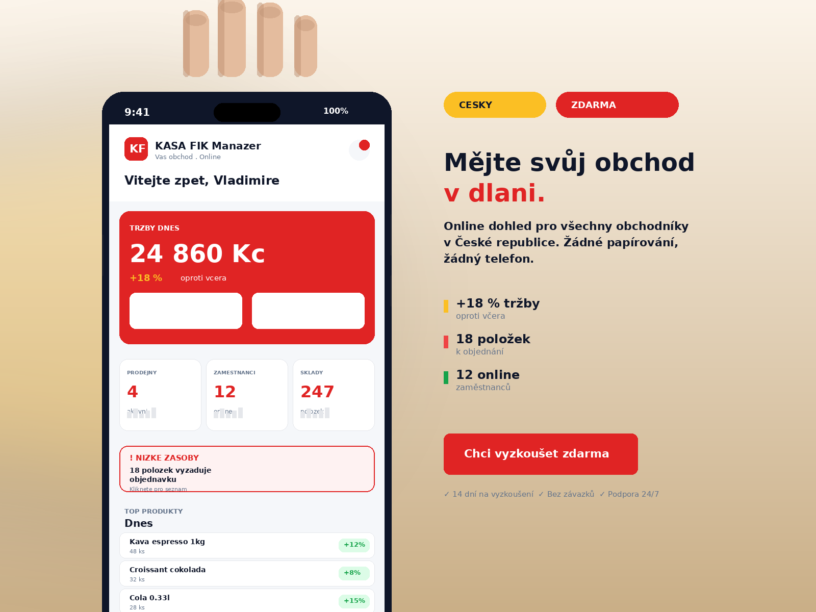 KASA FIK Manažer app